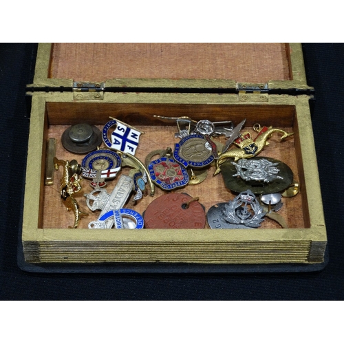 85 - A Small Book Shaped Box Of Military Badges