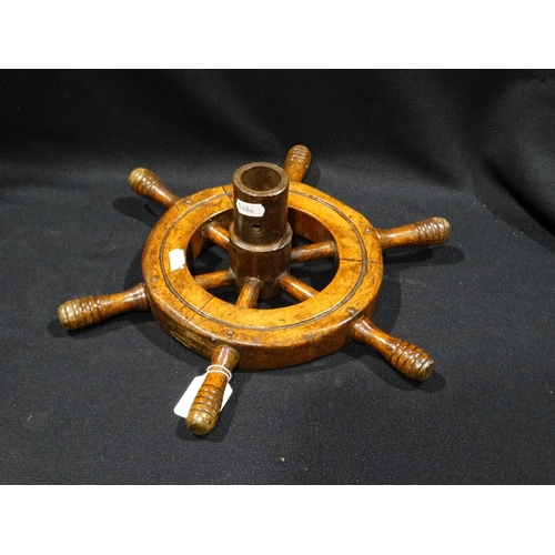 66 - A Small Wooden Boat Wheel
