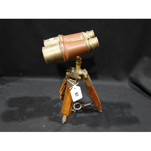 87 - A Pair Of Antique Style Binoculars On A Tripod Stand