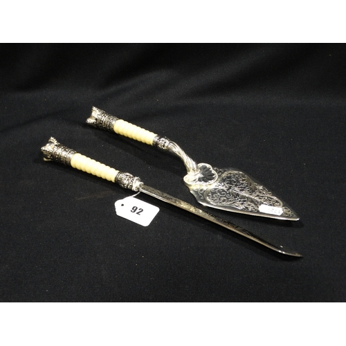 92 - A Victorian Style Cake Slice & Bread Knife