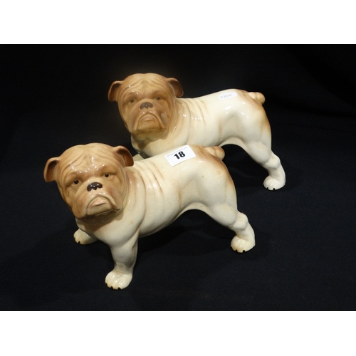 18 - Two Melba Ware Pottery Bulldogs