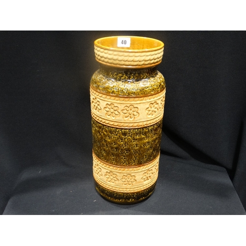 40 - A Cylindrical West German Pottery Vase, 16