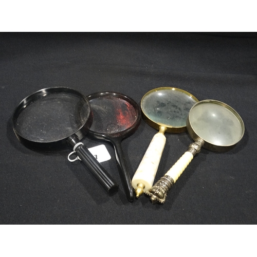 7 - Four Vintage Magnifying Glasses