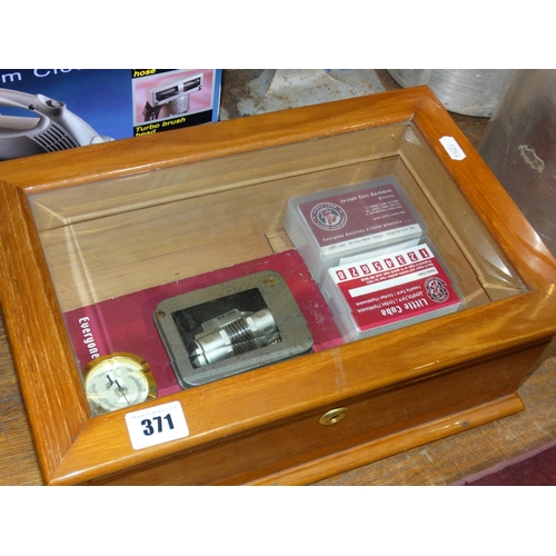 A Wooden Glass Topped Cigar Display Case