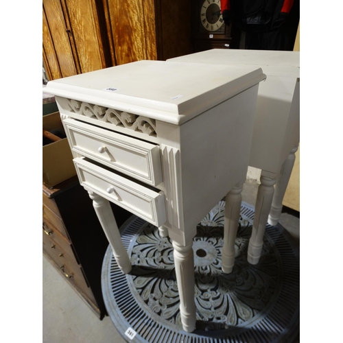 560 - A Pair Of Painted Two Drawer Bedside Chests