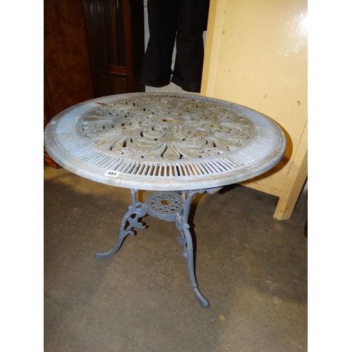 561 - A Pair Of Cast Aluminium Circular Topped Patio Tables