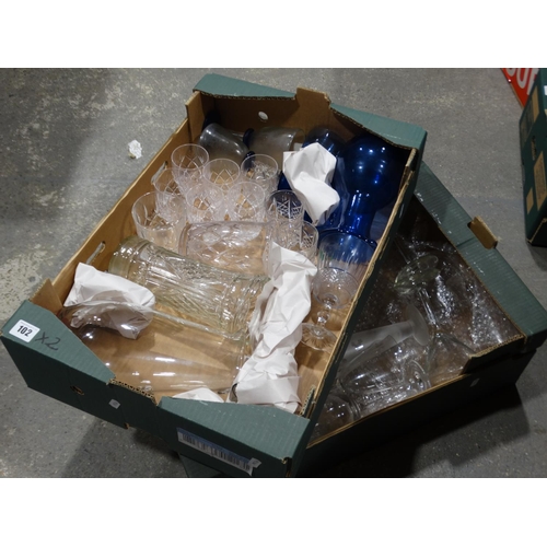 102 - Two Boxes Of Mixed Glassware