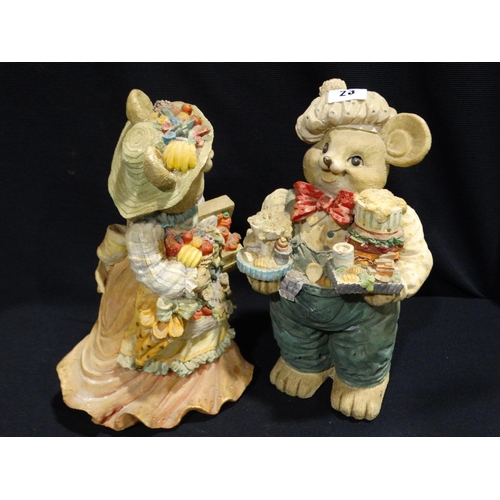 23 - Two Resin Model Of Animals In Costume