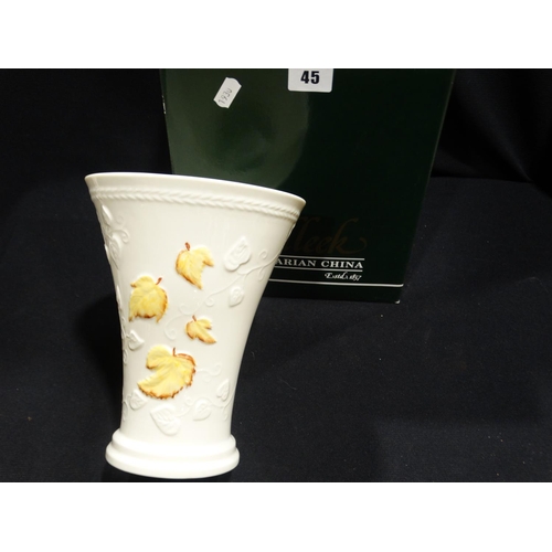 45 - A Boxed Belleek China Vase