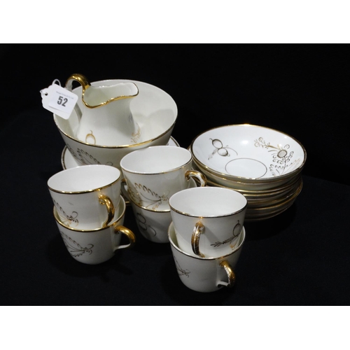 52 - A Victorian Gilt Decorated Breakfast Service