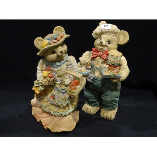 10 - Two Resin Mice Figures