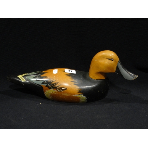 32 - A Painted Wooden Decoy Duck