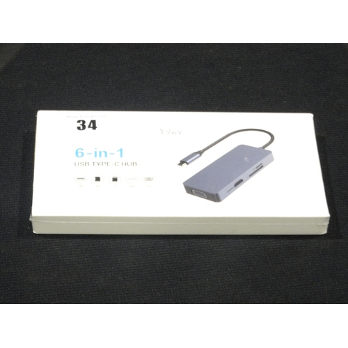 34 - A New & Boxed 6 In 1 USB Hub