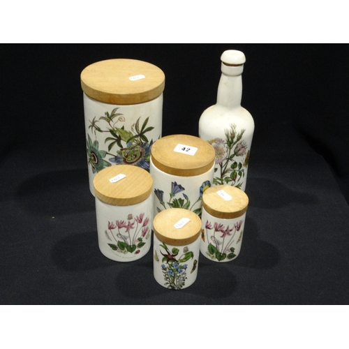 42 - A Group Of Six Portmeirion Pottery Kitchen Storage Jars