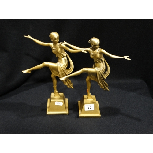 55 - A Pair Of Art Deco Style Dancing Figures