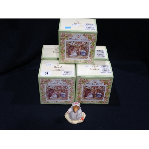 57 - Five Boxed Royal Doulton Brambly Hedge Figures