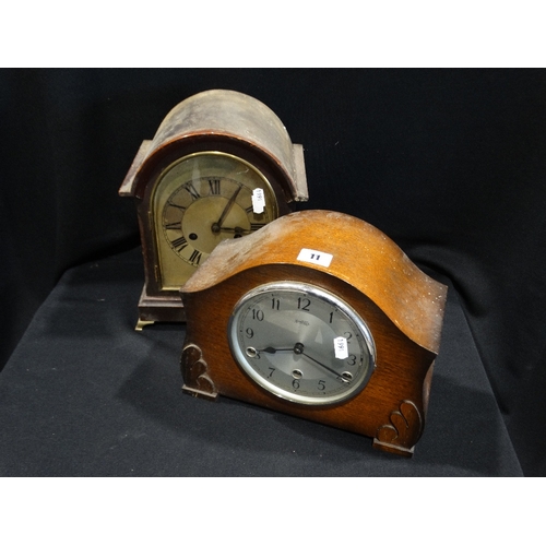 11 - Two Polished Mantel Clocks