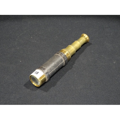 18 - A Three Draw Brass Pocket Telescope