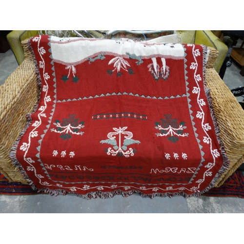 A Welsh Woollen Alphabetical Sampler Bed Cover