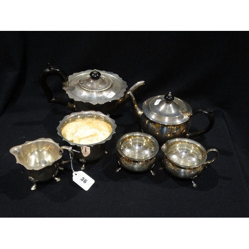 36 - Two Plated Three Piece Tea Services