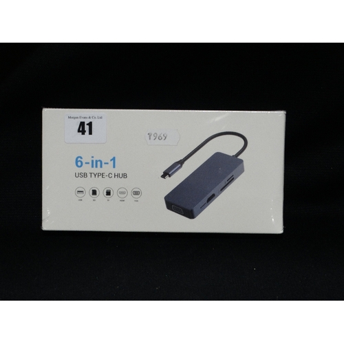 41 - A New & Boxed 6 In 1 USB Hub