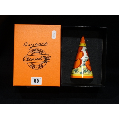 50 - A Boxed Wedgwood Clarice Cliff Orange Erin Pattern Sugar Shaker