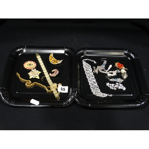 55 - Two Trays Of Vintage Costume Jewellery