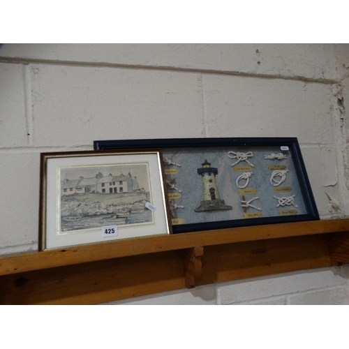 A Pair Of Anglesey Related Prints, Together With A Knot Diorama