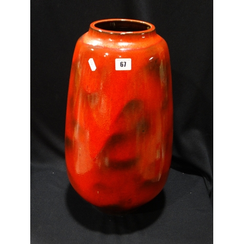 67 - A Large West German Pottery Red Glazed Floor Vase, 20