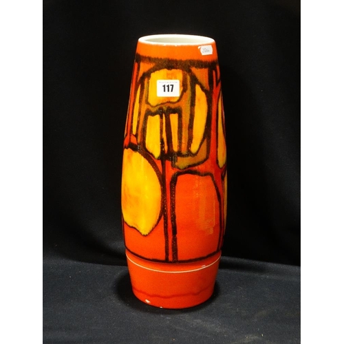 117 - A Poole Pottery Delphis Ware Cylindrical Vase, 16