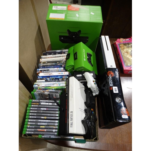 119 - Retro Gaming, An Xbox One S Console, Together With An Xbox 360 Gears Of War 3 Console & A Quantity O... 