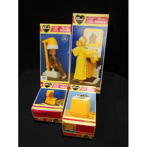 125 - Four Vintage Sindy Accessory Sets To Include Hairdryer