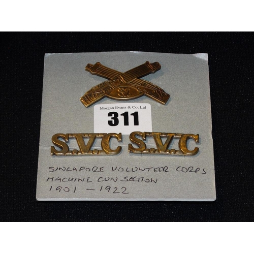 311 - Singapore Volunteer Corps, Machine Gun Section Badges