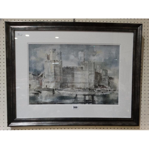 369 - William Selwyn, Watercolour, View Of Caernarfon Castle, Signed, 12 X 19