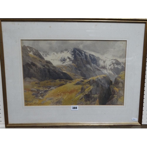 380 - George Cockram, Watercolour, Snowdonia Mountain Scene, Signed, 11.5 X 17.5