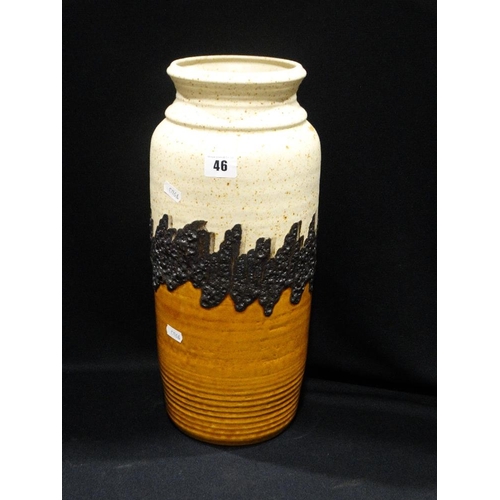 46 - A West German Pottery Bay Cylindrical Vase, 16