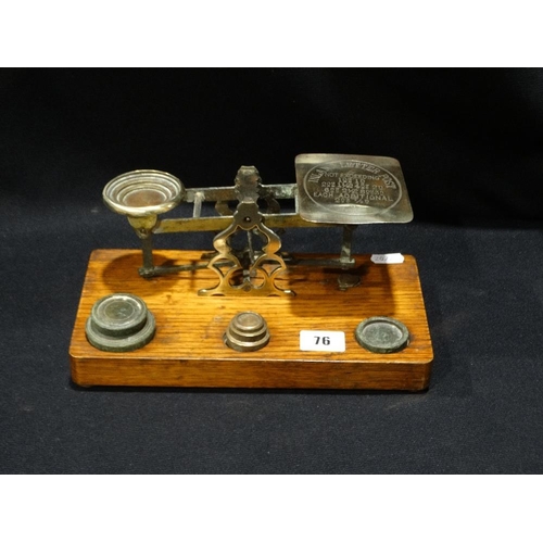 76 - A Set Of 19thc Postal Scales & Weights