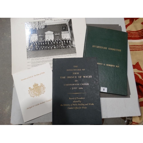 8 - A Unique Parcel Of Ephemera Relating To The 1969 Investiture At Caernarfon Castle. All Connected To ... 