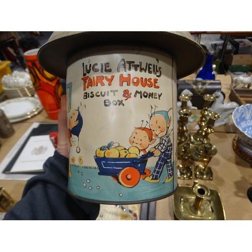 12 - A William Crawford & Sons Ltd Novelty Money Box Biscuit Tin, Decorated By Mabel Lucie Attwell, Toget... 