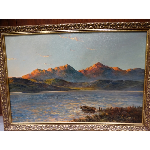 20 - Graham Williams (1895 - 1950), Oil On Canvas, Scottish Mountain And Loch View At Sunrise. Signed Bot... 