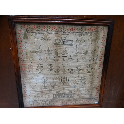 372A - Of Anglesey Historical Interest. An Early 19th Century Wool Work Sampler, The Work Of Grace Owen, No... 