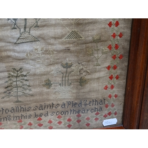 372A - Of Anglesey Historical Interest. An Early 19th Century Wool Work Sampler, The Work Of Grace Owen, No... 