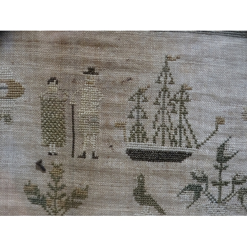 372A - Of Anglesey Historical Interest. An Early 19th Century Wool Work Sampler, The Work Of Grace Owen, No... 