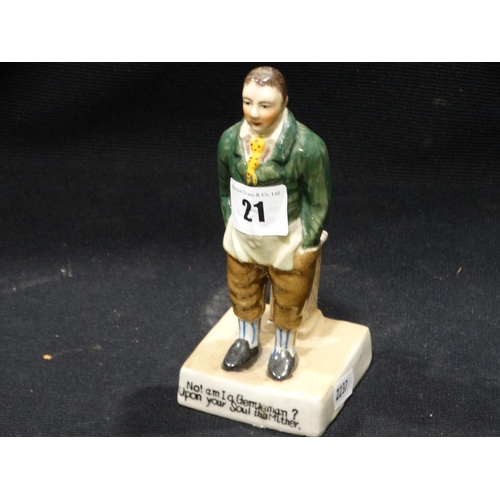 21 - A Reproduction Staffordshire Pottery Figure