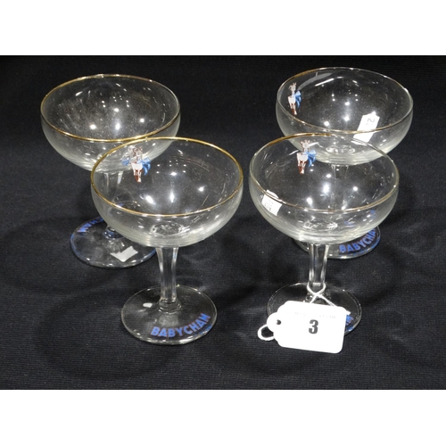 3 - Four Vintage Babycham Glasses