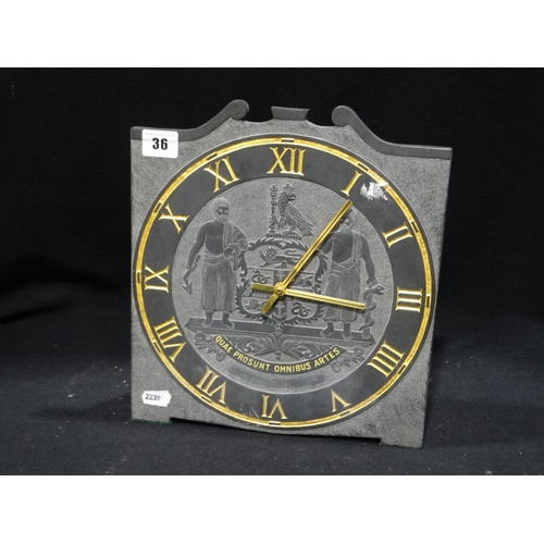 36 - A Decorative Slate Table Clock