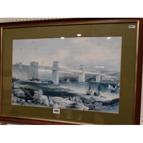 443 - A Coloured Print Of Britannia Bridge