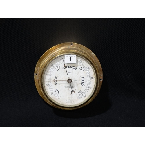 1 - A Brass Framed Wall Barometer