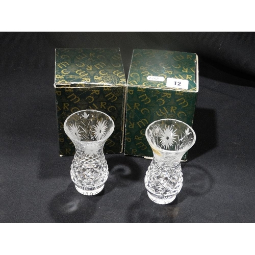 12 - Four Boxed Crystal Glass Vases