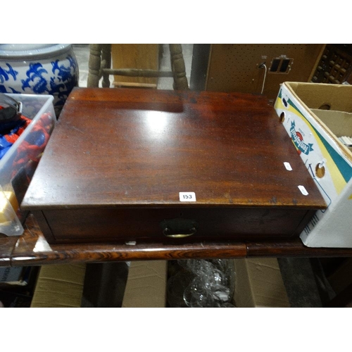 153 - An Edwardian Table Top Writing Slope With Single Drawer